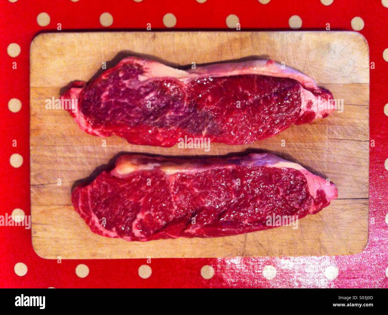 Sirloin steaks - Smartphone Captured Stock Image