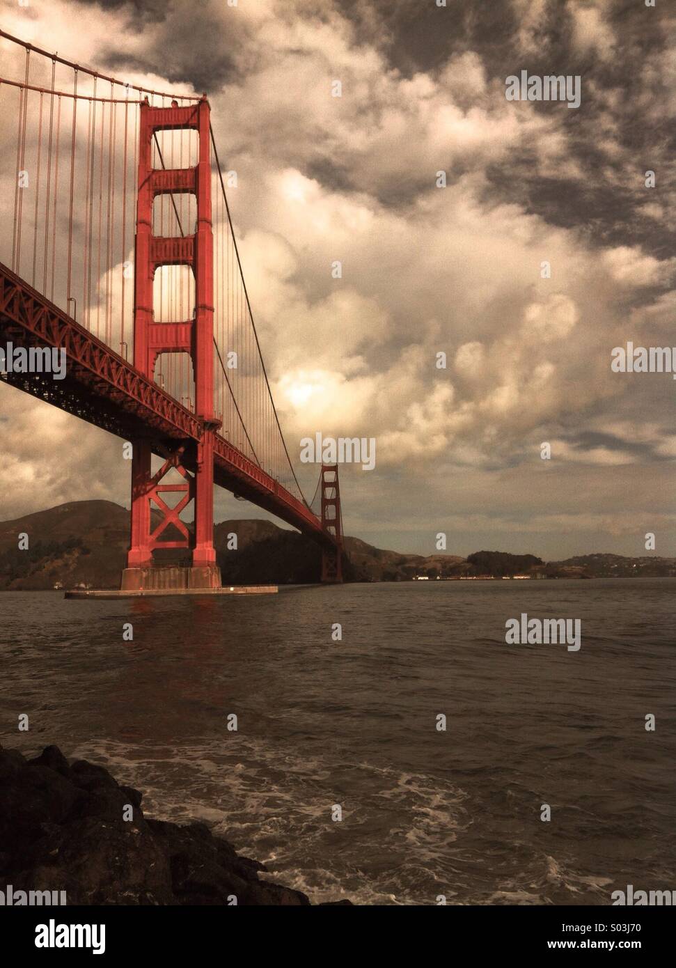 Golden Gate Bridge, San Francisco, California, USA - Smartphone Captured Stock Image