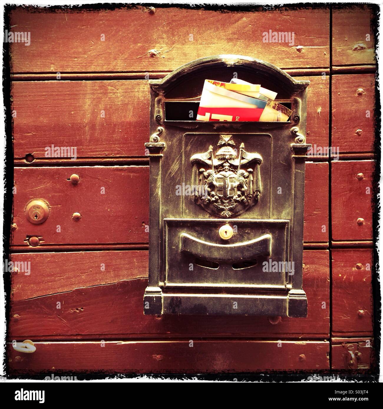 Mail box with mail, Rome Italy Europe Stock Photo Alamy