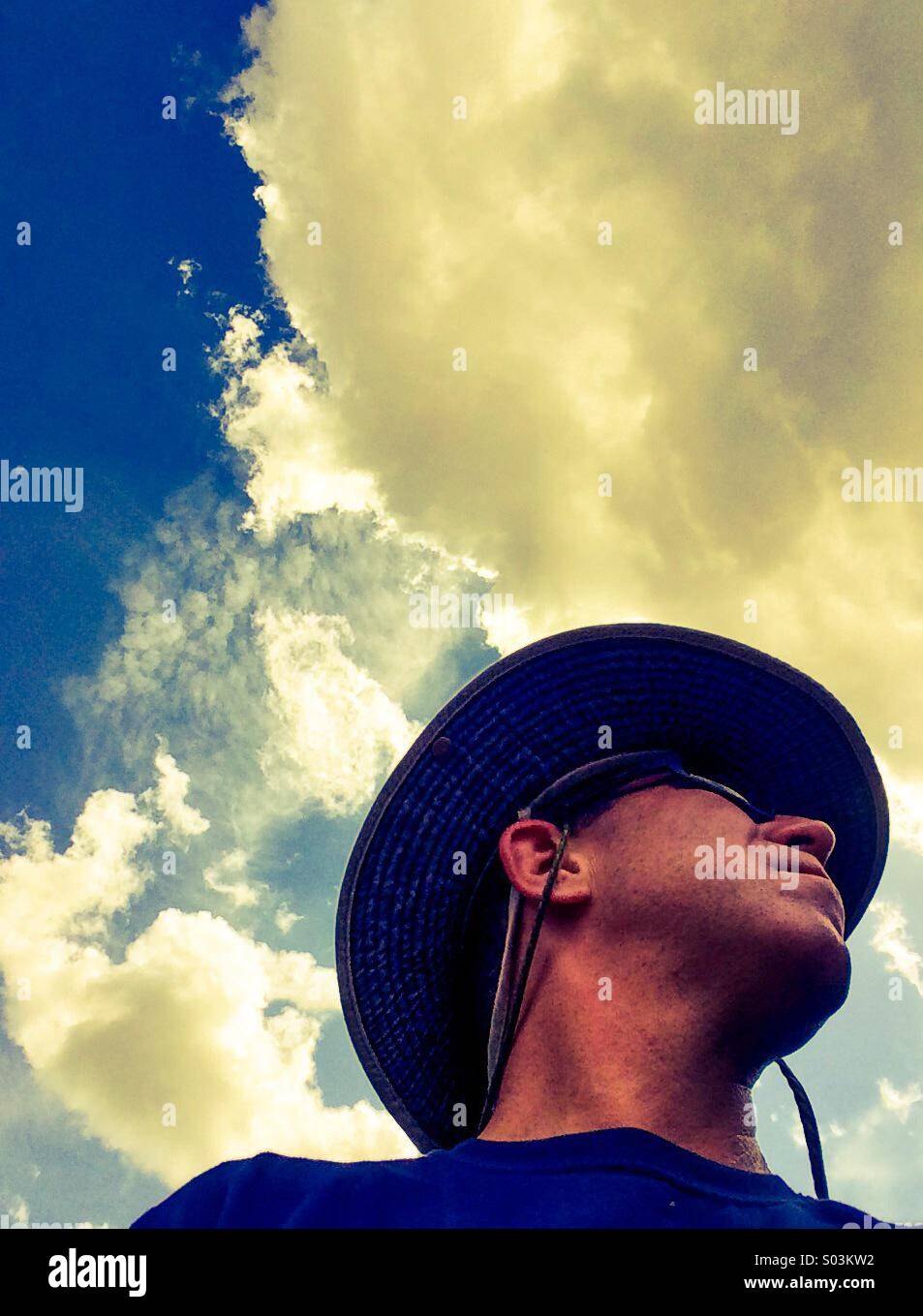 Man looking at something in the distance - Smartphone Captured Stock Image