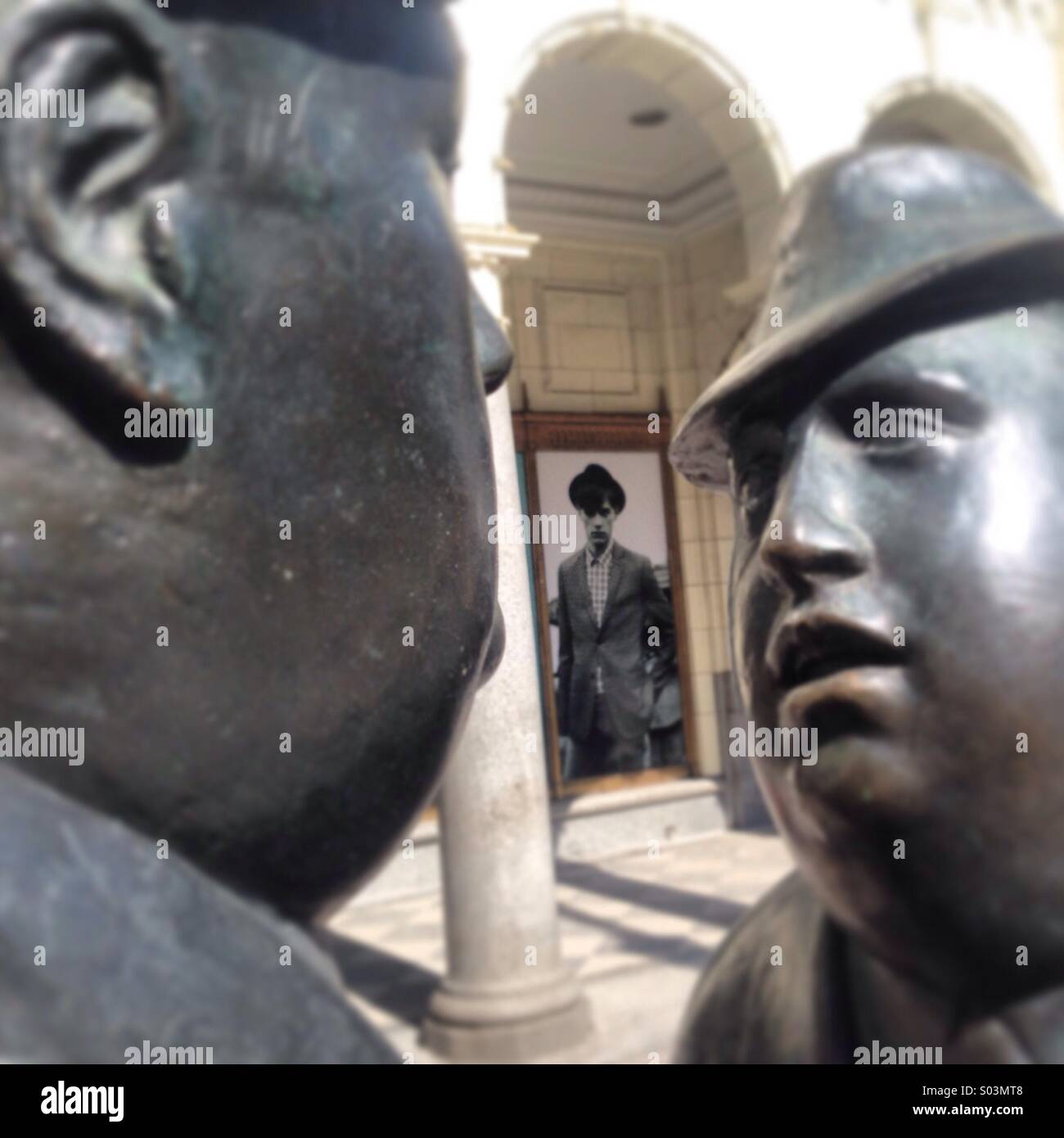 Statue pedestrian mall, Calgary, Canada Stock Photo Alamy