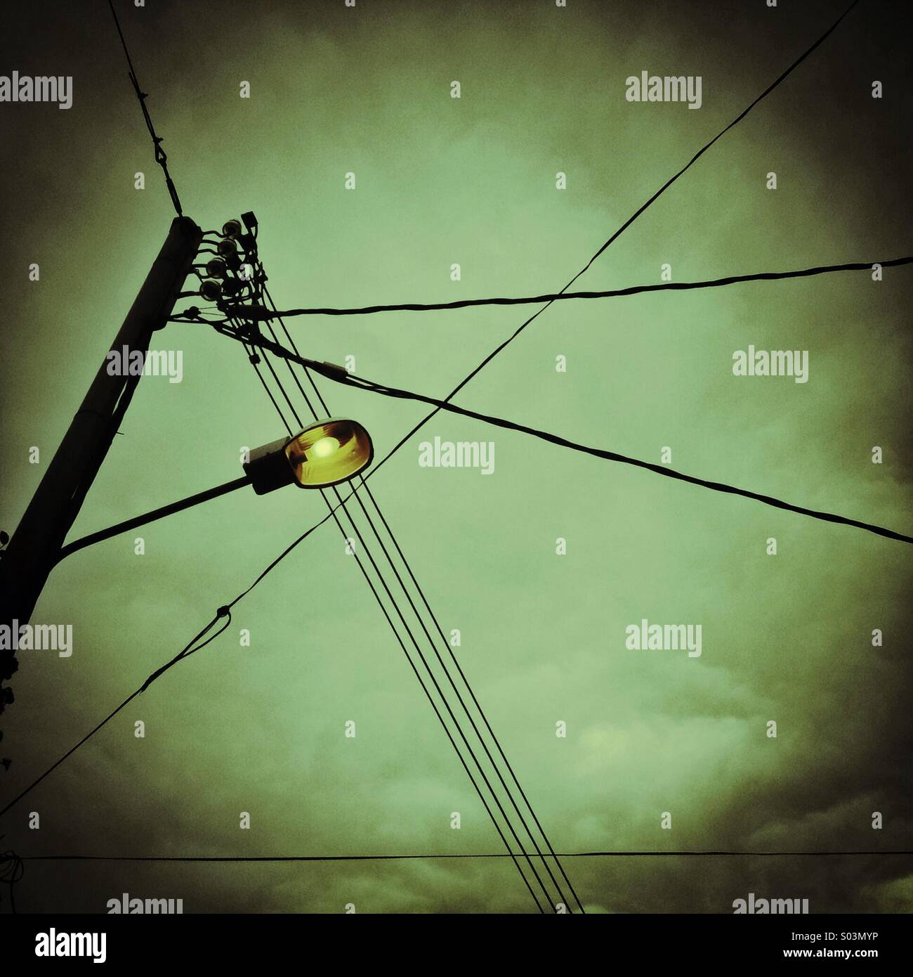 Streetlamp at dusk - Smartphone Captured Stock Image