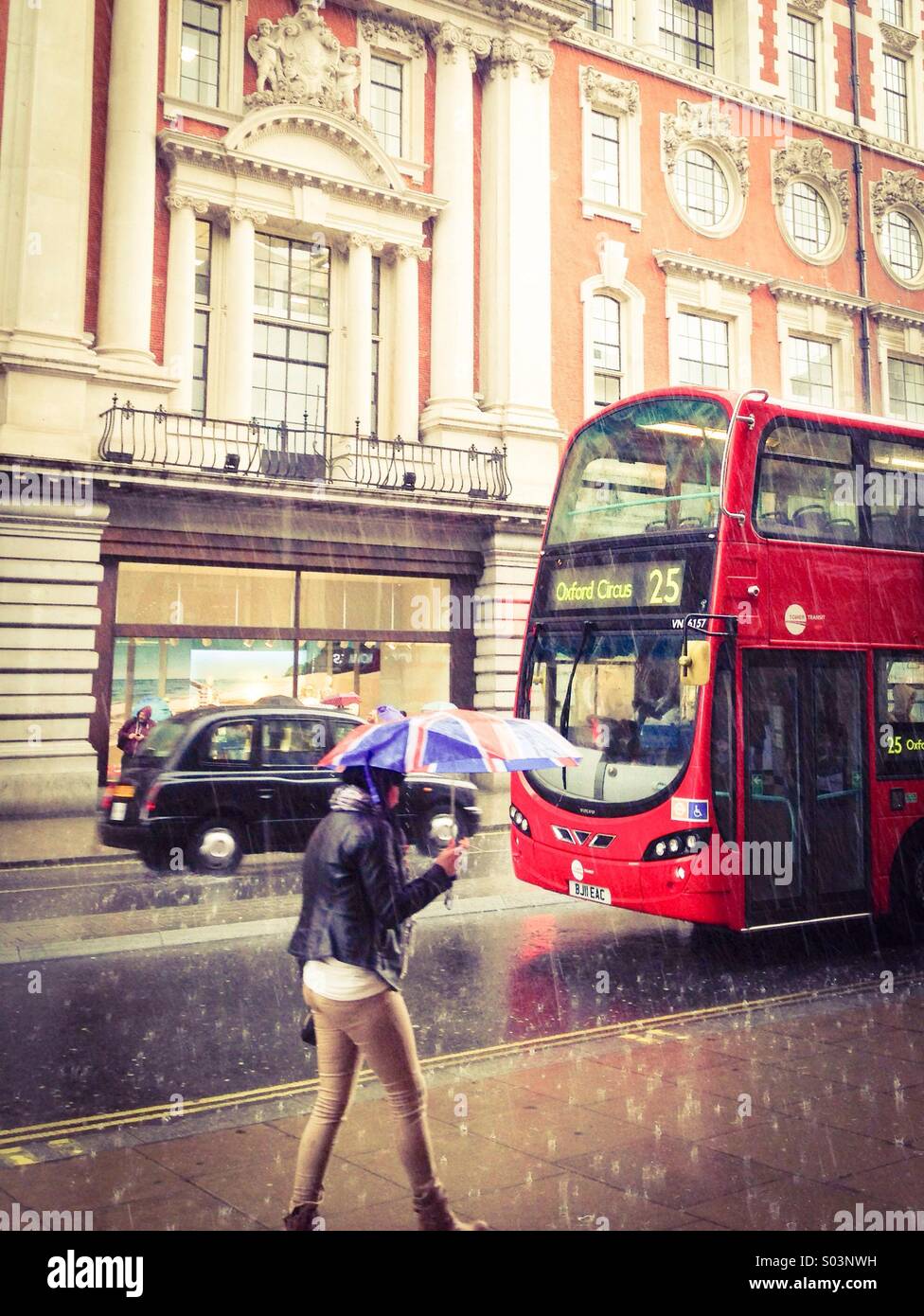 Rain in London Stock Photo
