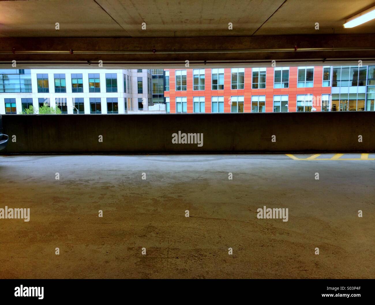 View from inside a parking garage Stock Photo - Alamy