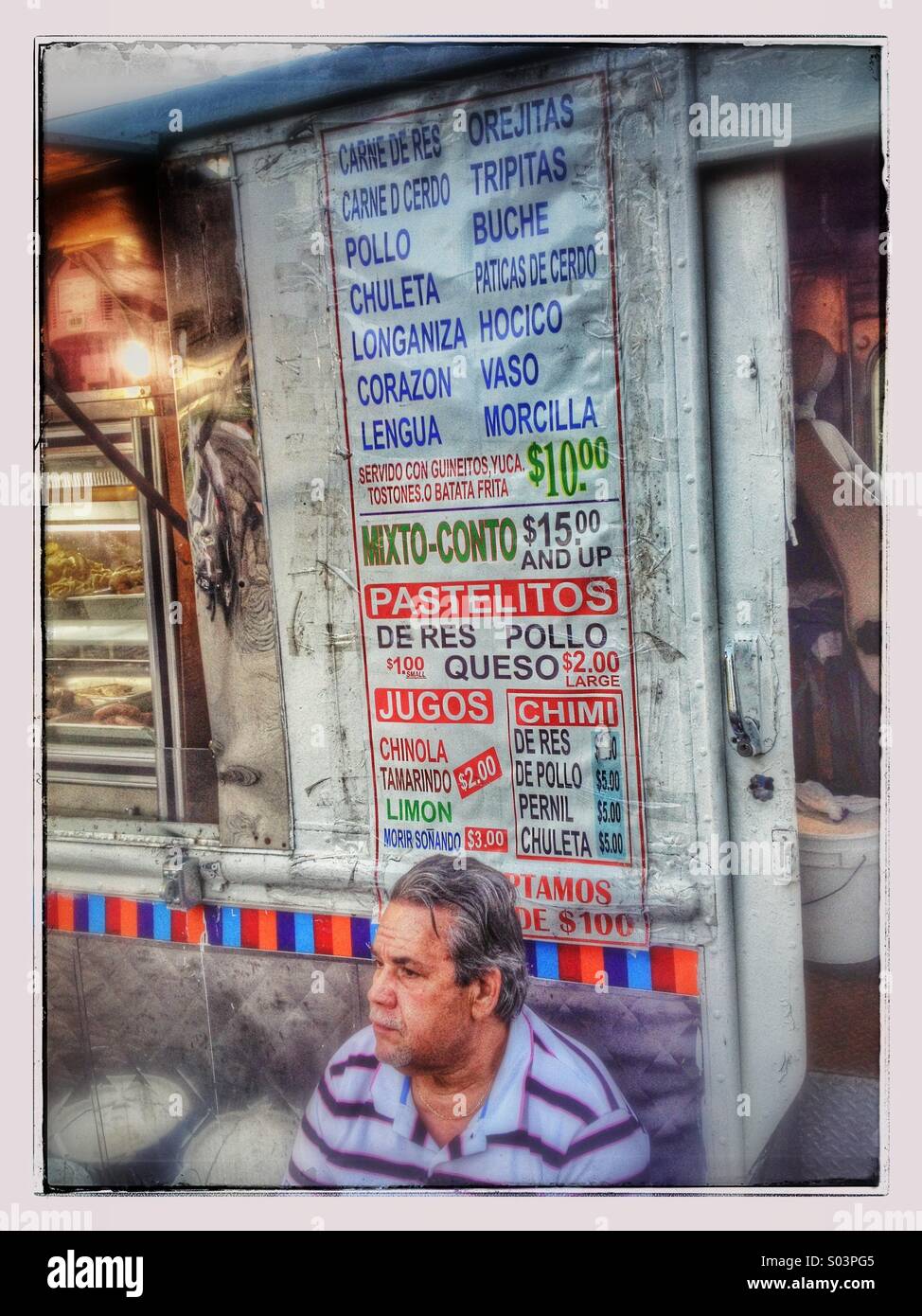 Man Sitting Under Sign On Side Of Chimichurri Food Truck Stock Photo Alamy Man Sitting Under Sign On Side Of Chimichurri Food Truck Stock Photo Alamy