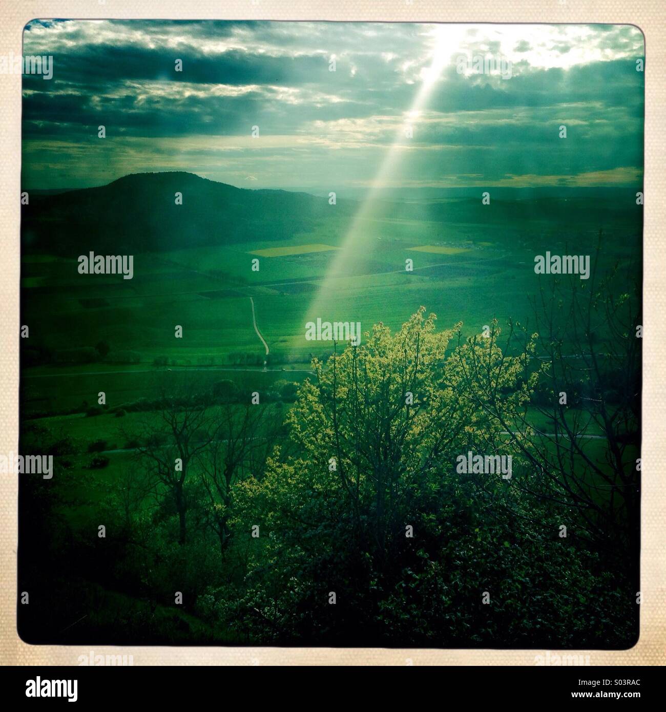 Landscape, afternoon, ray of light - Smartphone Captured Stock Image