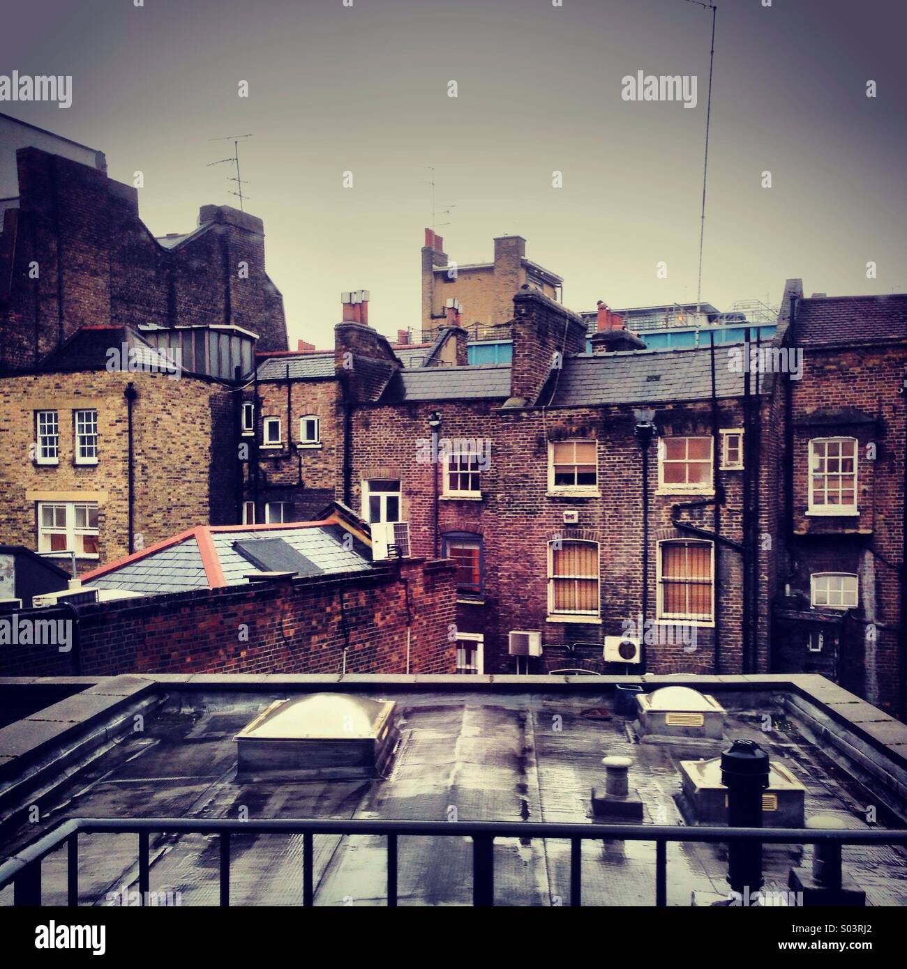 Rooftops London England on a cloudy day Stock Photo Alamy