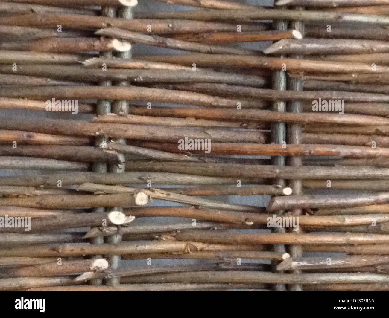 Wicker woven fencing - Smartphone Captured Stock Image