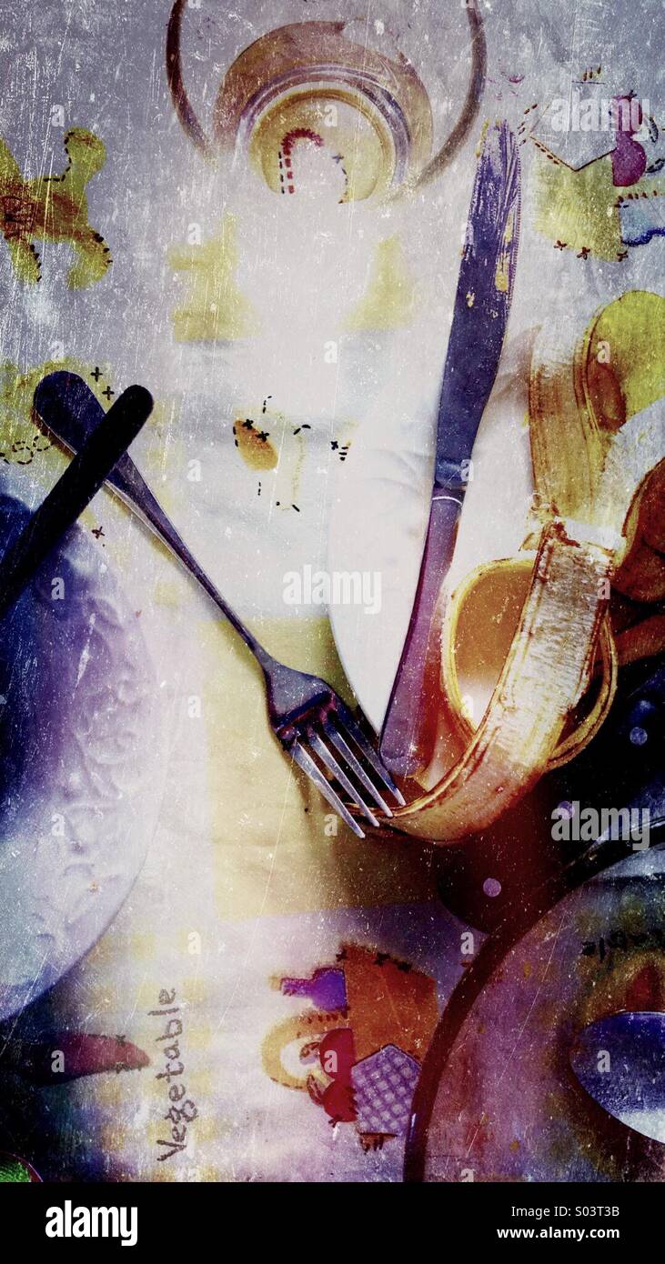 Messy table - Smartphone Captured Stock Image