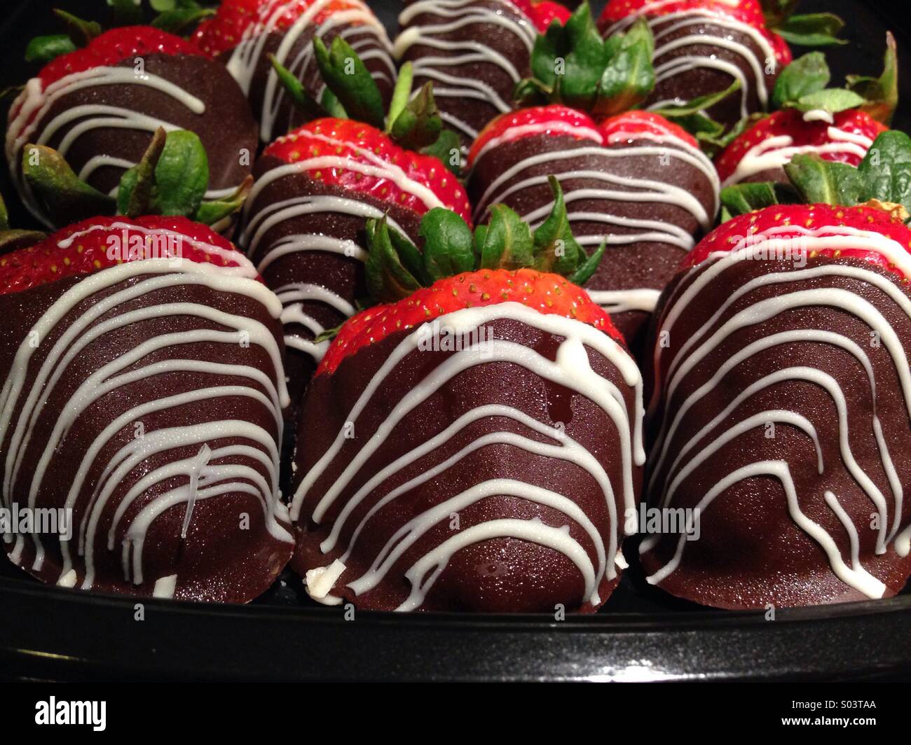 Chocolate covered strawberries. - Smartphone Captured Stock Image