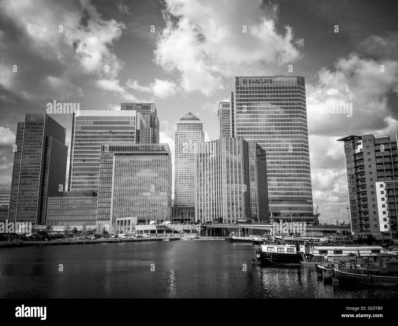 Financial centre Canary Wharf London - Smartphone Captured Stock Image