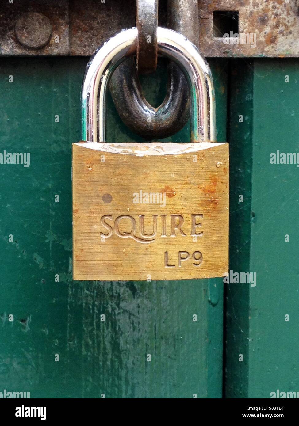 Padlock squire locked Stock Photo Alamy