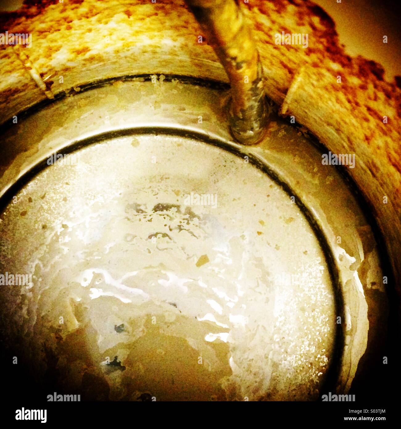 Bad lime scale on inside of kettle - Smartphone Captured Stock Image