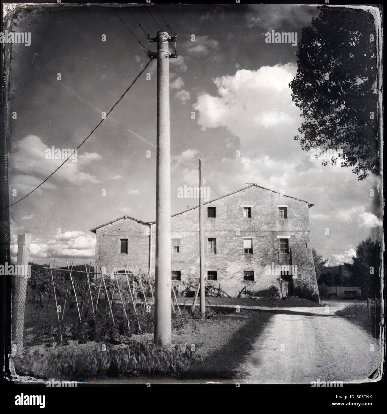 Abandoned farm house in the countryside near Perugia, Umbria, Italy - Smartphone Captured Stock Image