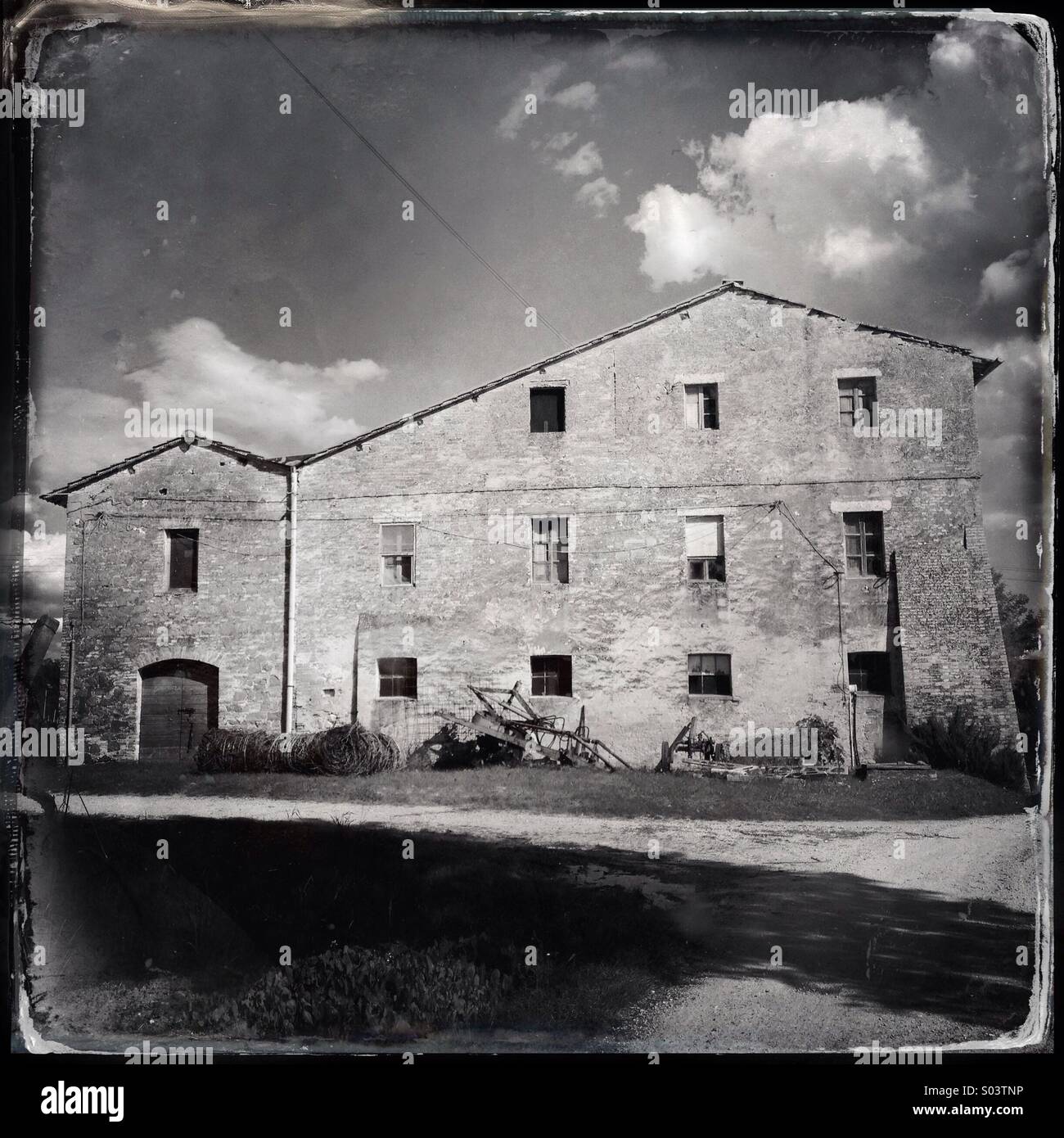 Abandoned farm house in the countryside near Perugia, Umbria, Italy - Smartphone Captured Stock Image