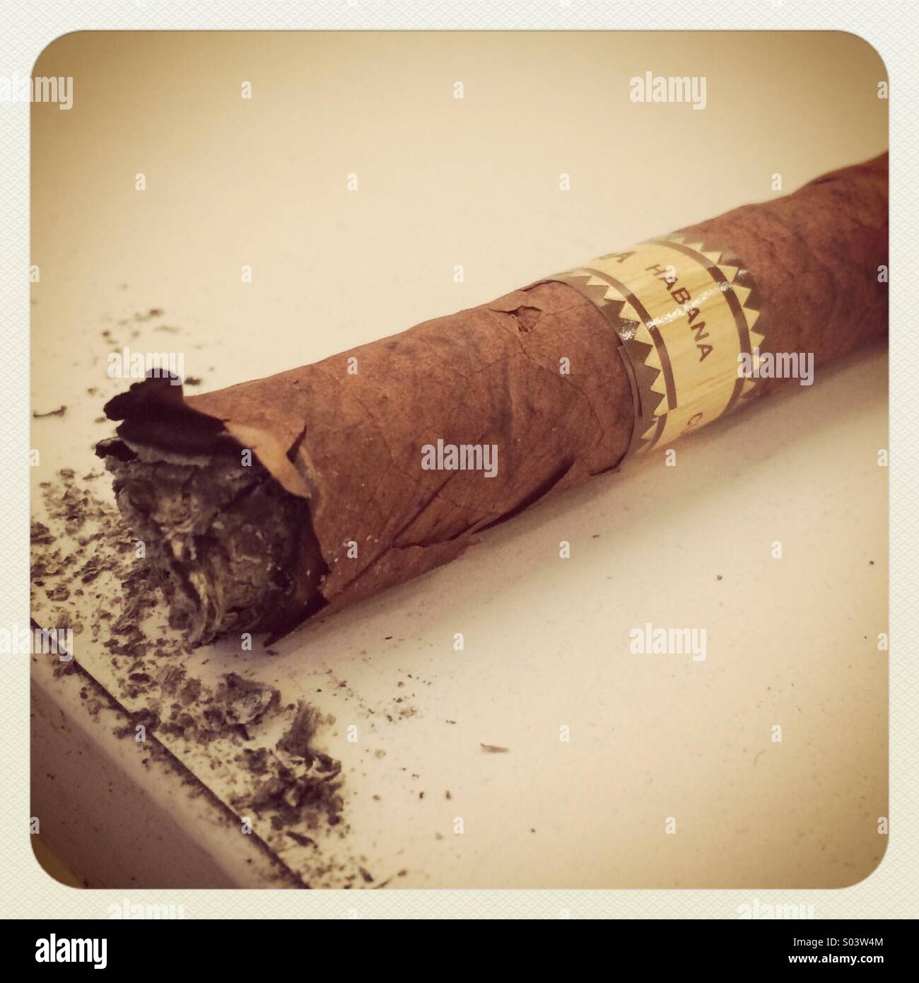 A smoked cigar Stock Photo Alamy