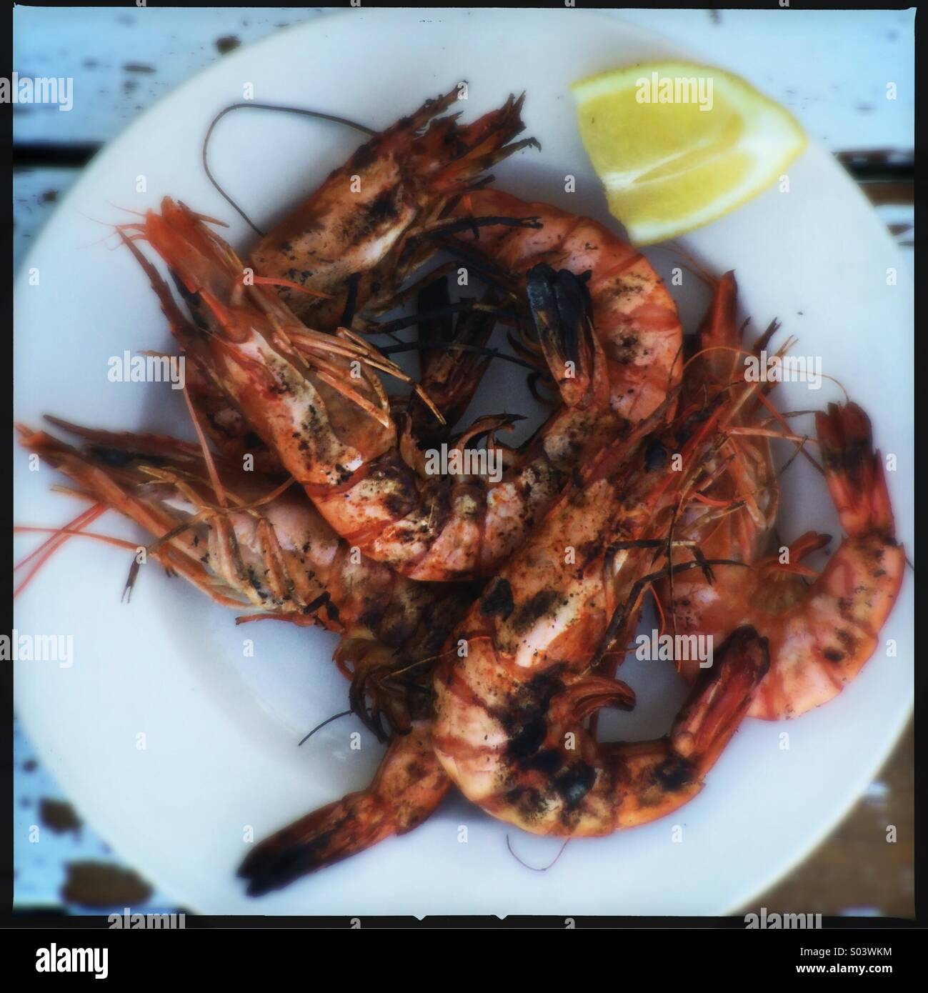Cajun Spiced King Prawns Stock Photo Alamy