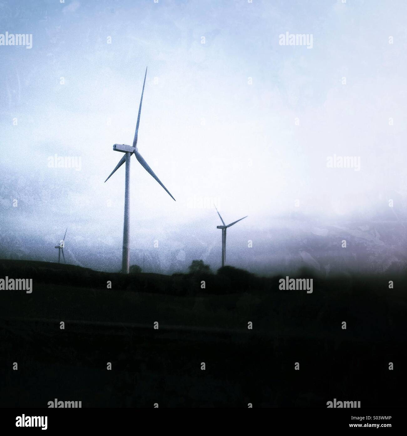 Wind turbines, South Yorkshire, England United Kingdom. - Smartphone Captured Stock Image Wind turbines, South Yorkshire, England United Kingdom. - Smartphone Captured Stock Image