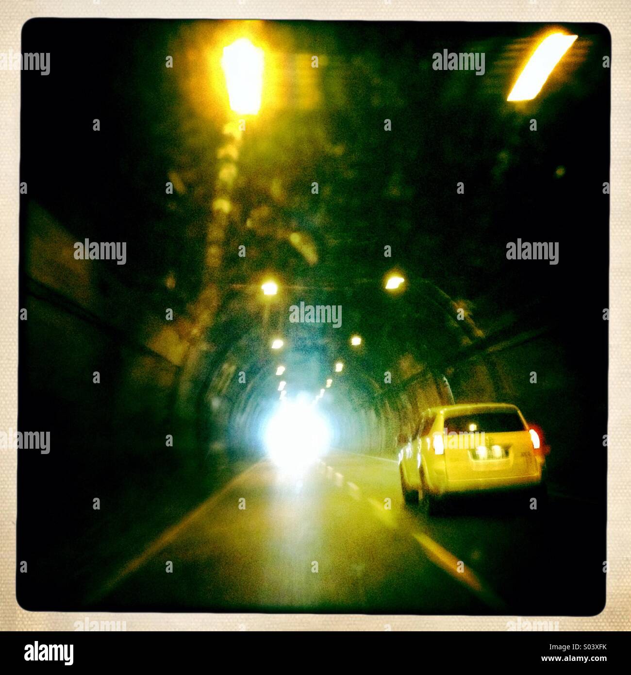 Driving in a tunnel Stock Photo Alamy