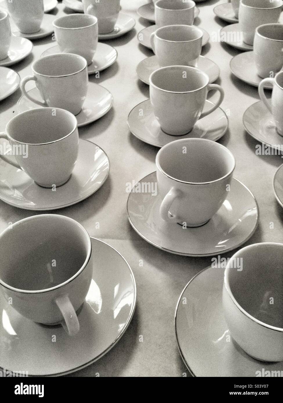 Cups and saucers. - Smartphone Captured Stock Image