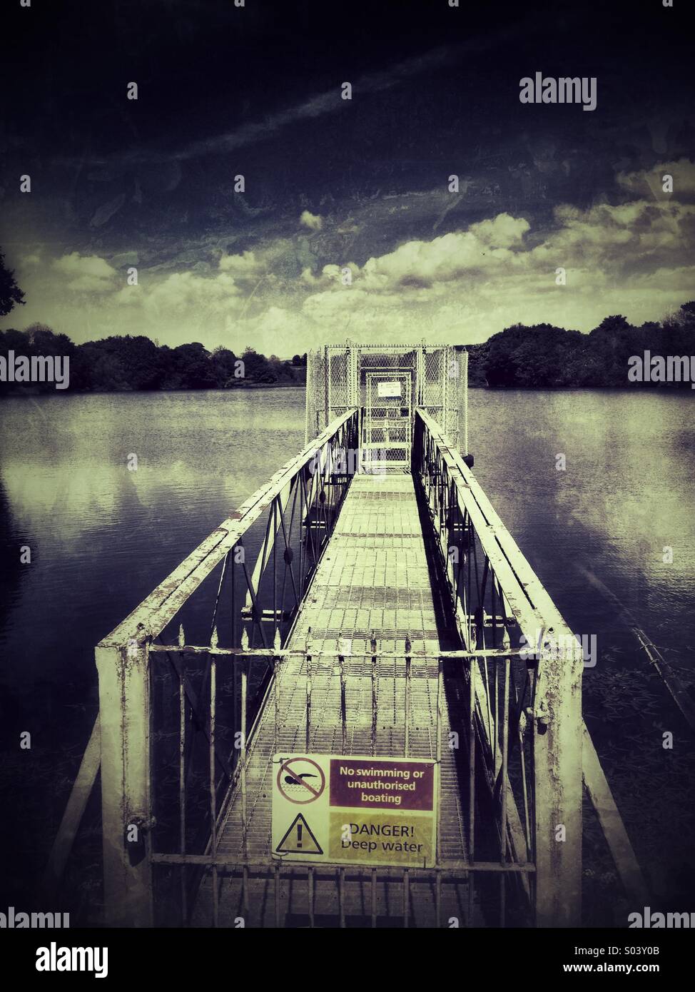 Worthington lakes reservoirs in Wigan - Smartphone Captured Stock Image