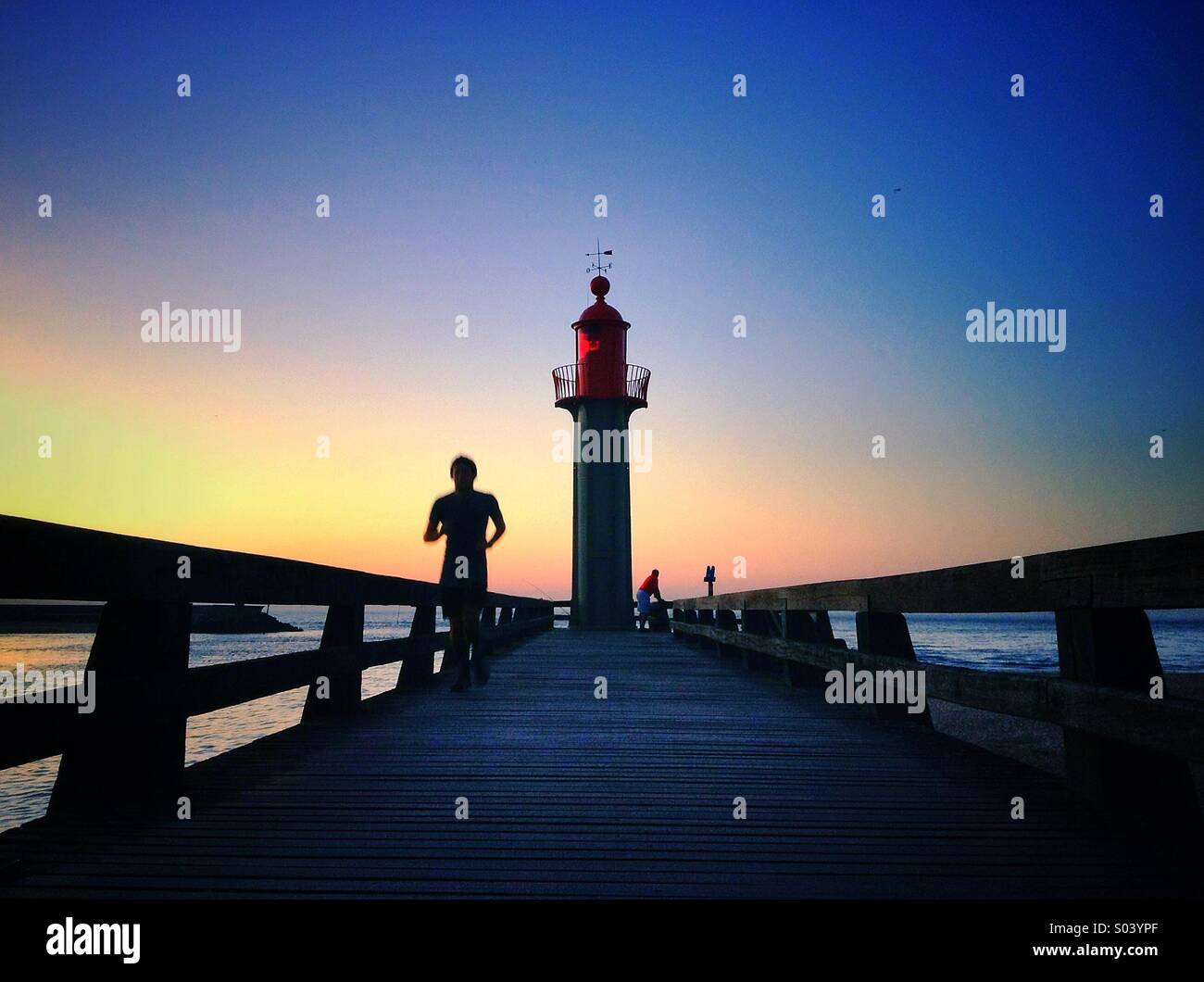 The lighthouse at Trouville sur Mer, Normandy, France. - Smartphone Captured Stock Image
