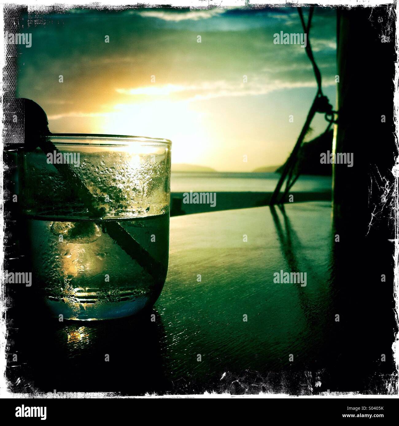 Sundowner, beach, Philippines Stock Photo Alamy