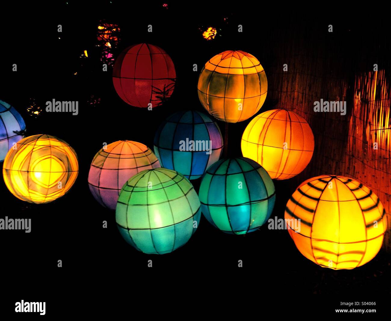 Balls of color during a Christmas festival in France - Smartphone Captured Stock Image