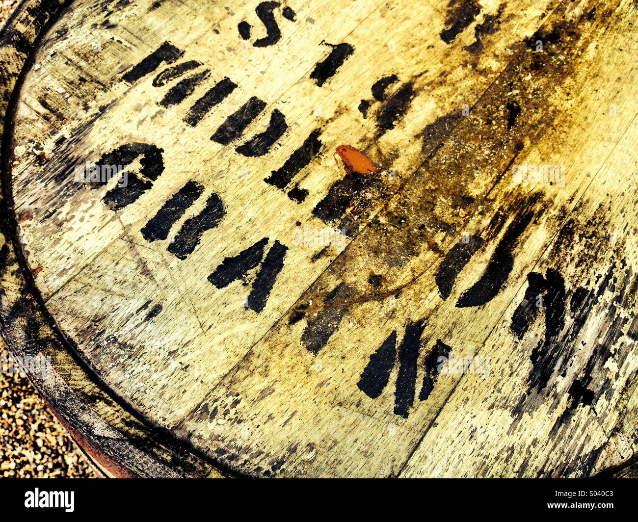 Old whiskey barrel top - Smartphone Captured Stock Image
