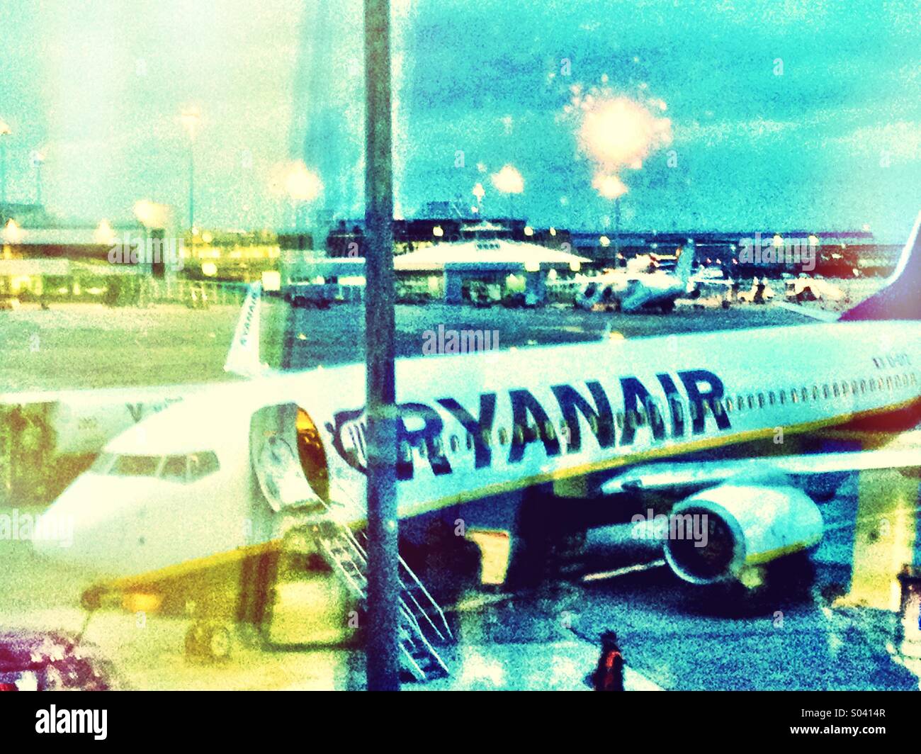 Ryanair Boeing on the stand at Dublin airport Ireland Stock Photo