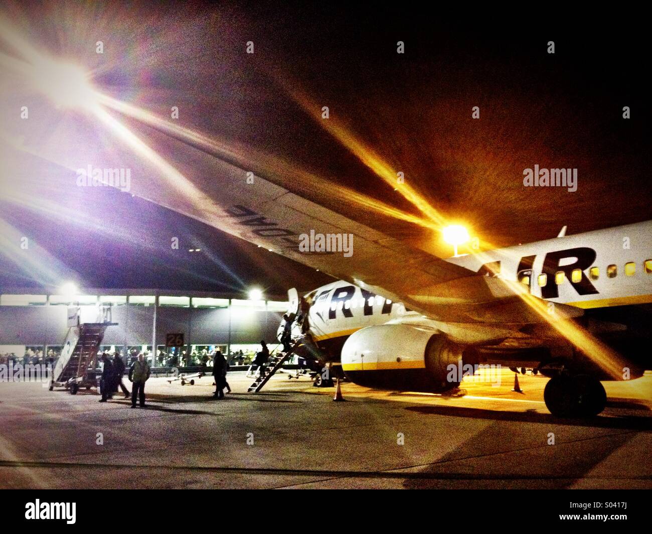 Night Bristol airport - Smartphone Captured Stock Image