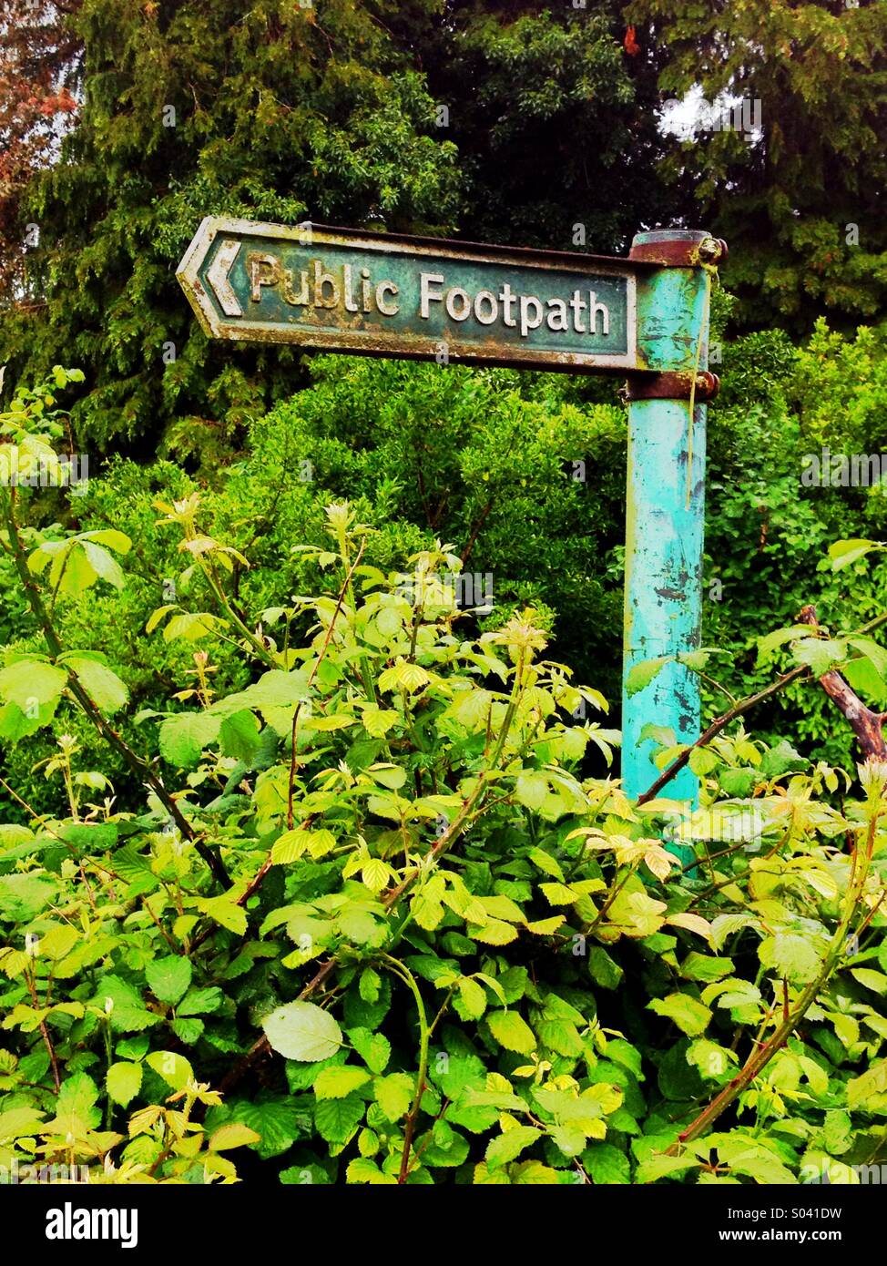 Public footpath sign - Smartphone Captured Stock Image