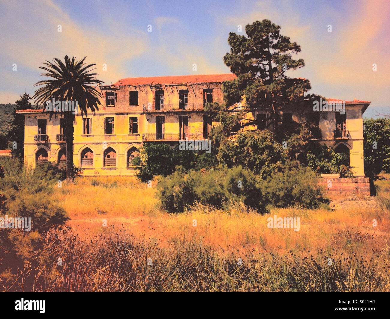 Ruin of a grand hotel of the early 20th centiry - Smartphone Captured Stock Image