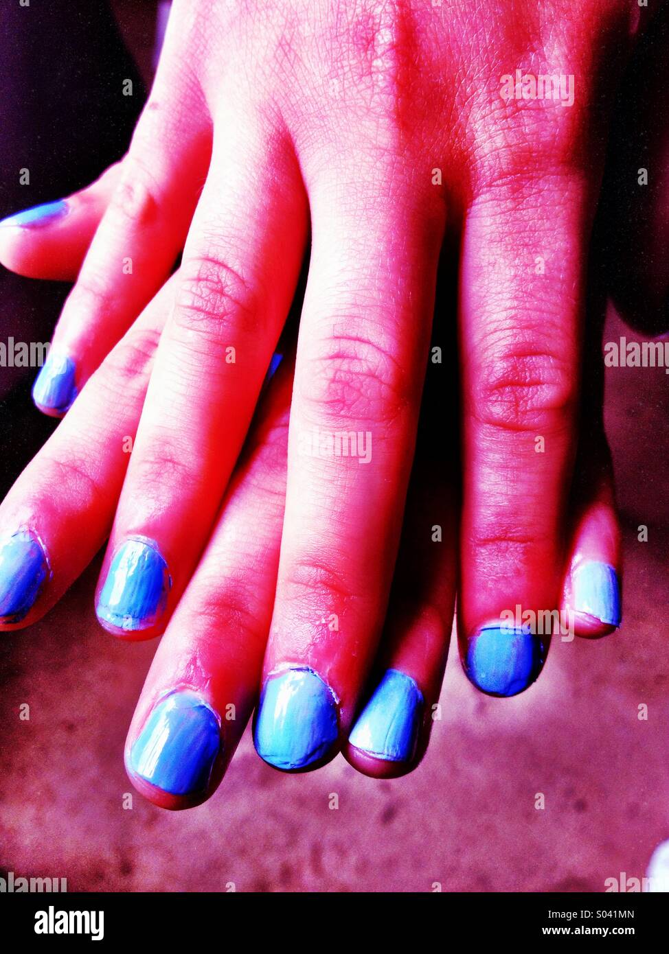 Painted fingernails - Smartphone Captured Stock Image