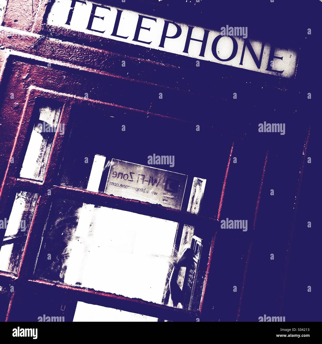 Atmospheric telephone box - Smartphone Captured Stock Image