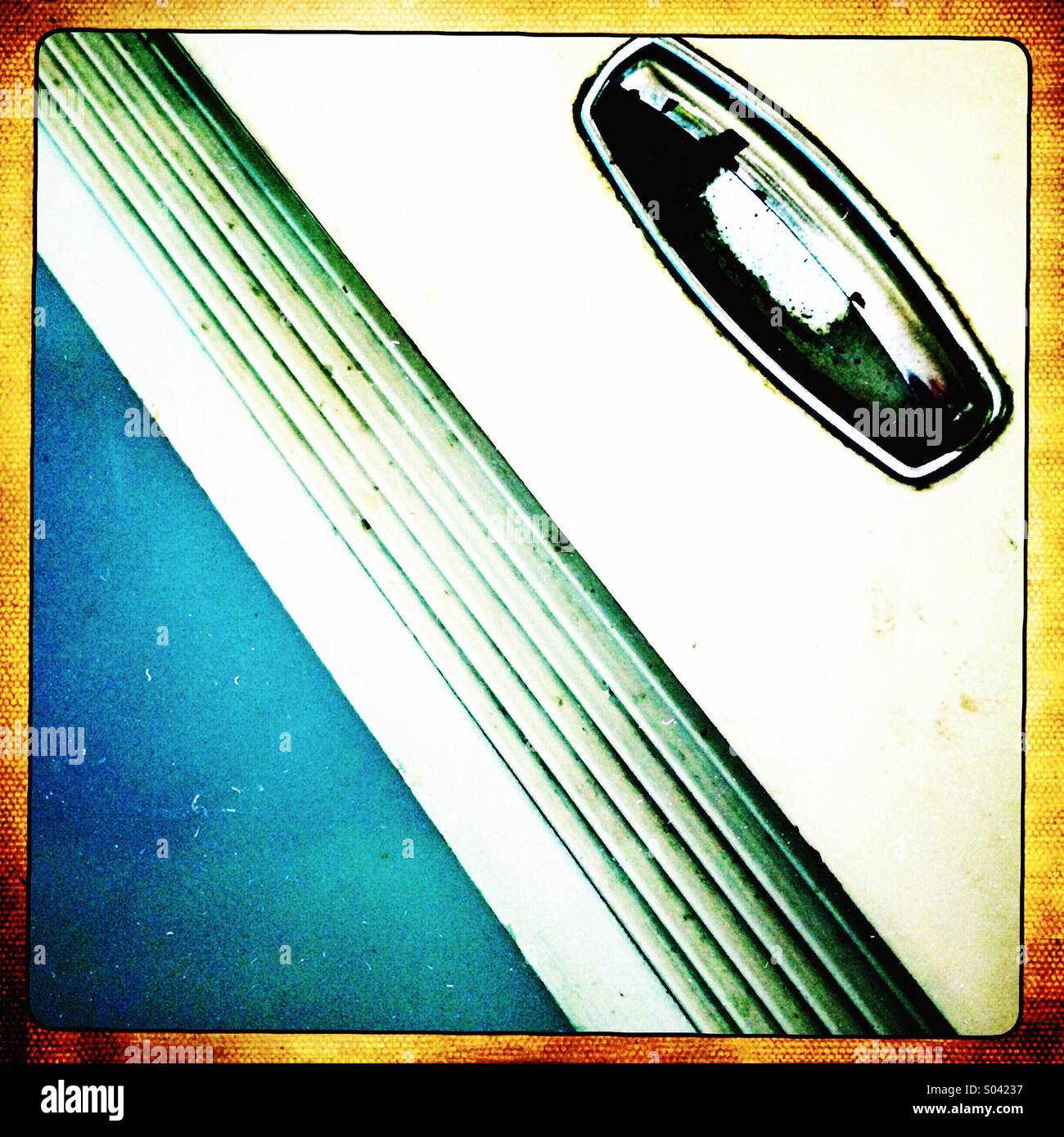 Detail of old 1970's kitchen unit - Smartphone Captured Stock Image