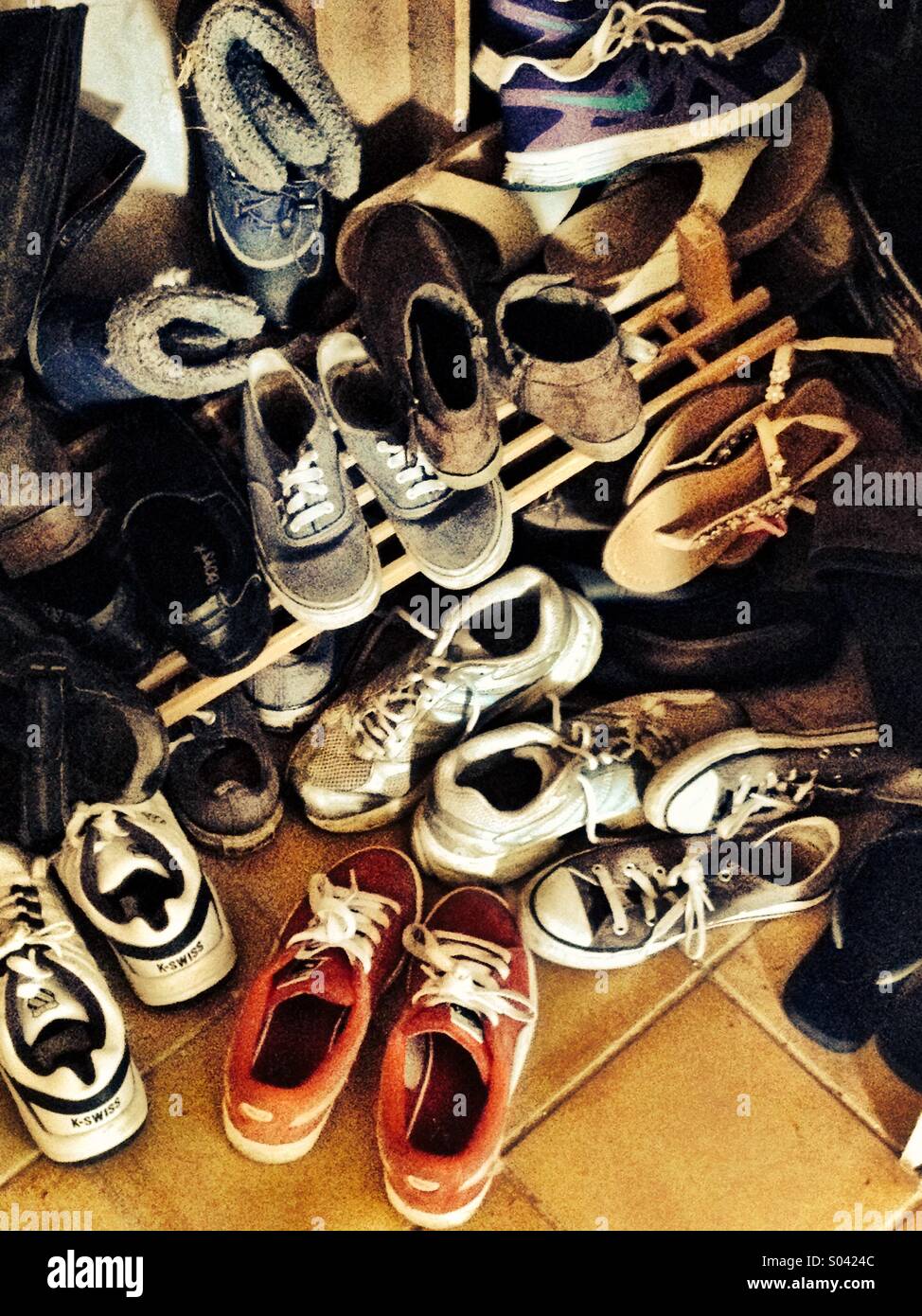 Shoes in a mess - Smartphone Captured Stock Image