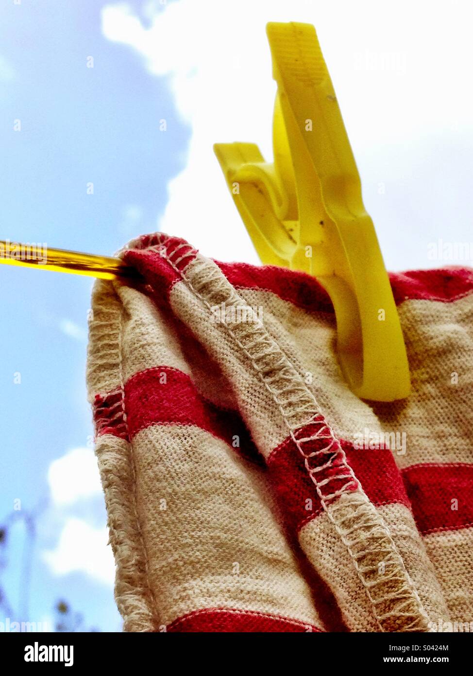 Clothes peg and washing line Stock Photo Alamy