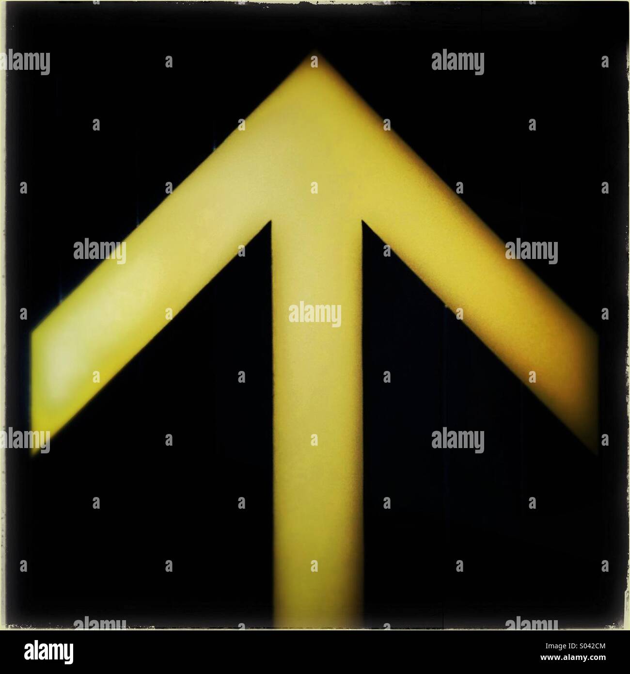 Up glow arrow sign - Smartphone Captured Stock Image