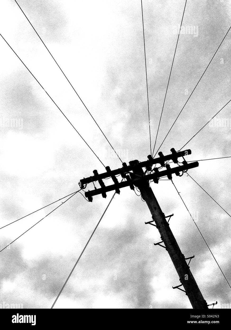 Old style telegraph pole - Smartphone Captured Stock Image