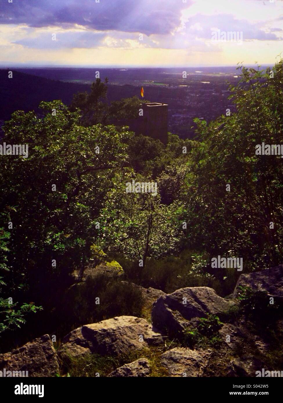 Landscape Panorama and Castle - Smartphone Captured Stock Image