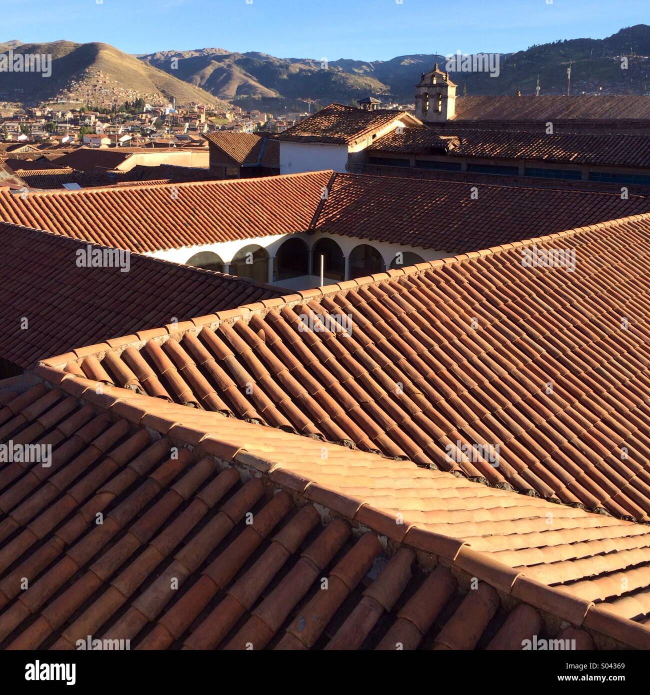 Colonial roofs, downtown Cuzco, Peru - Smartphone Captured Stock Image