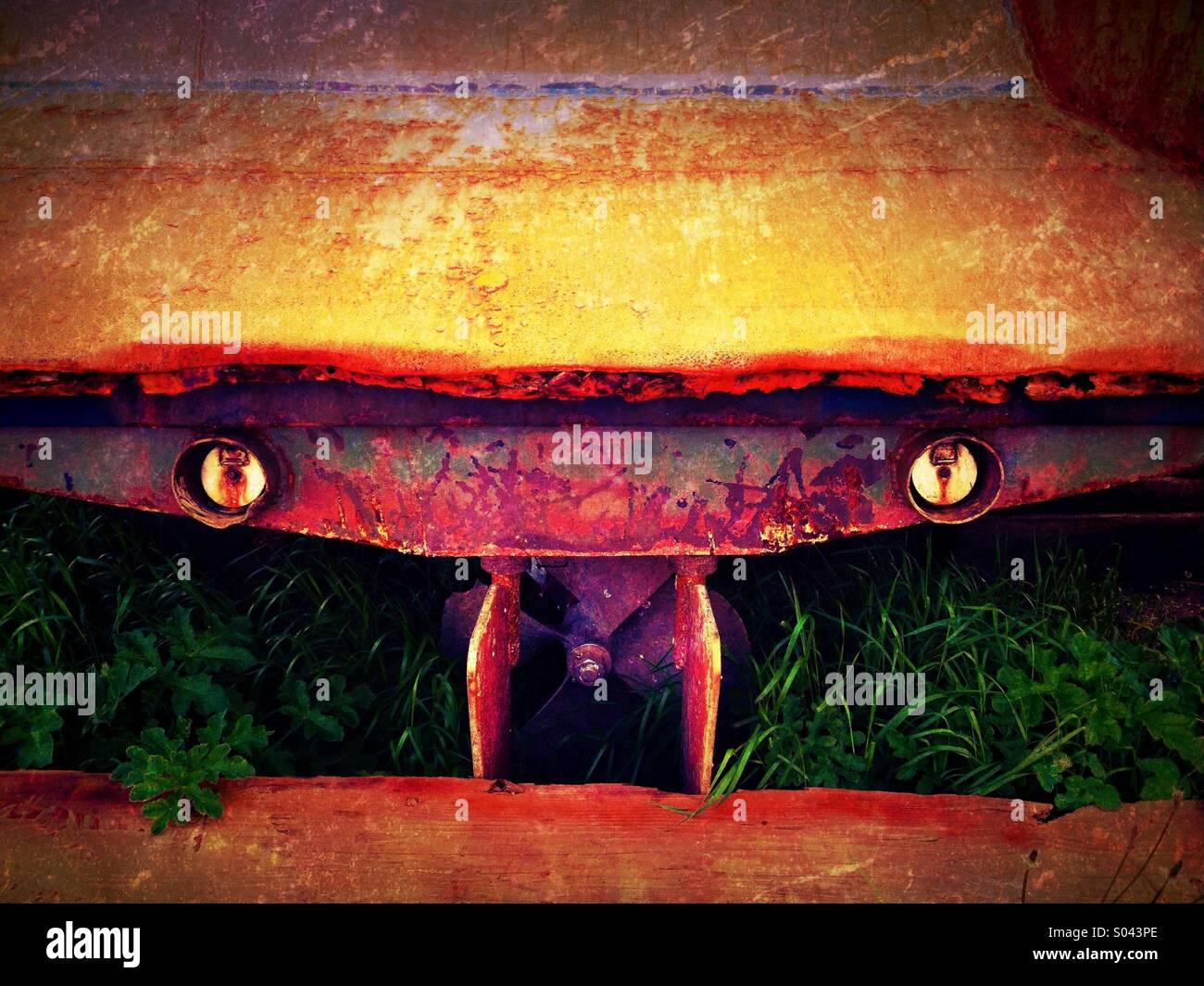 Face abstract from rear of boat - Smartphone Captured Stock Image