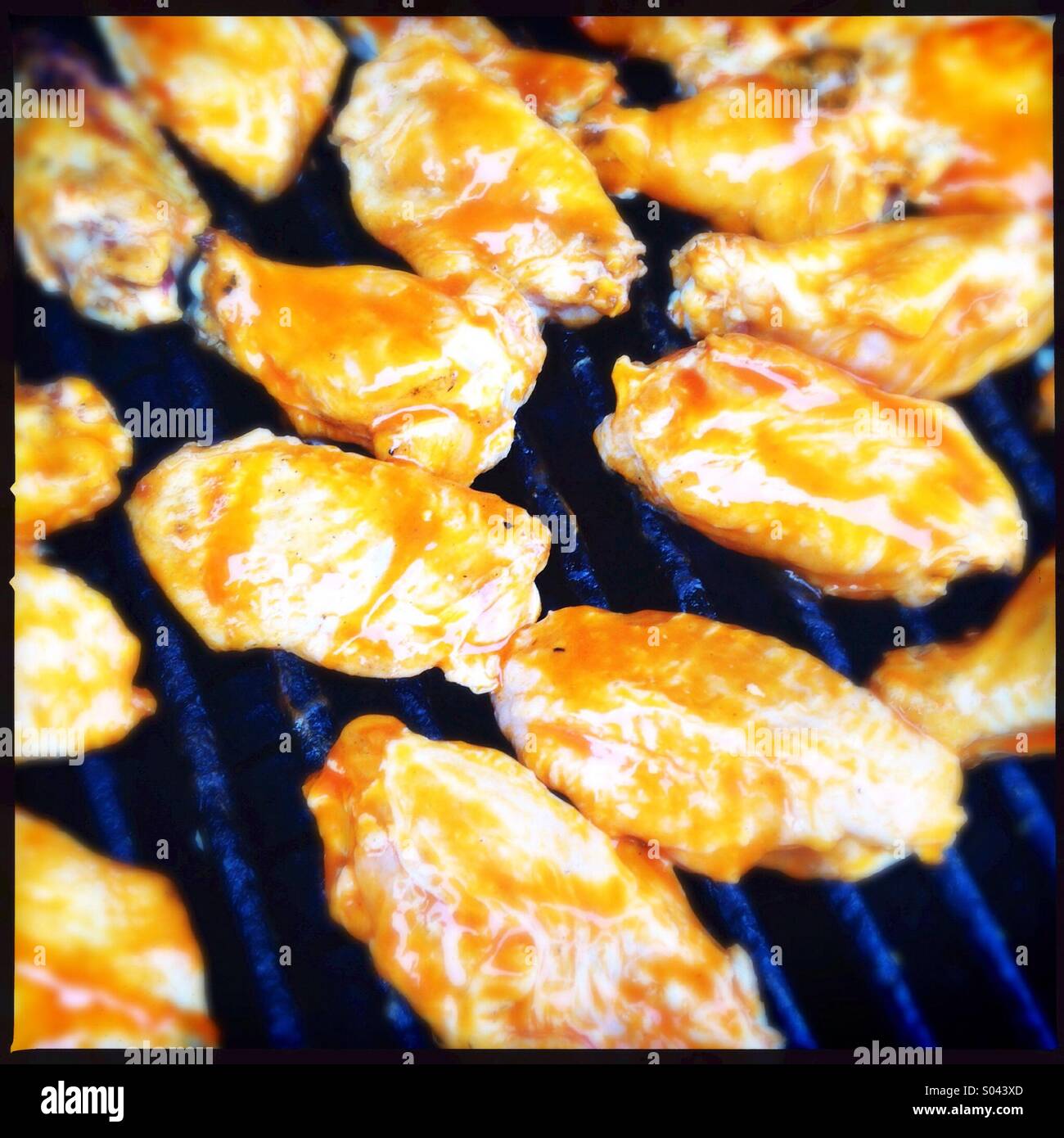 Hot wings on the grill Stock Photo Alamy