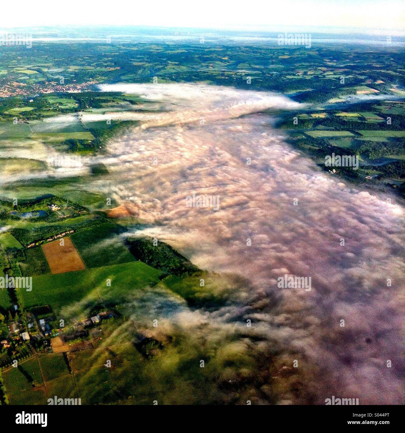 Clouds/fog laying in the valleys of London. Stock Photo