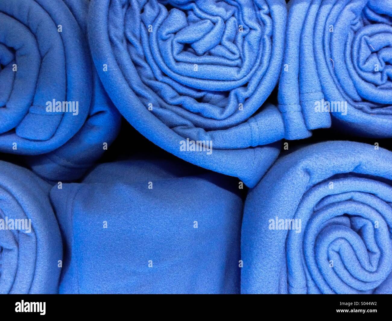 Blue blankets Stock Photo