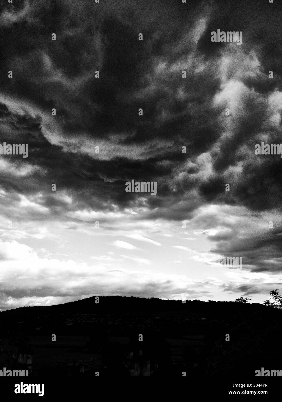 Storm dark rain clouds Black and White Stock Photos & Images - Alamy