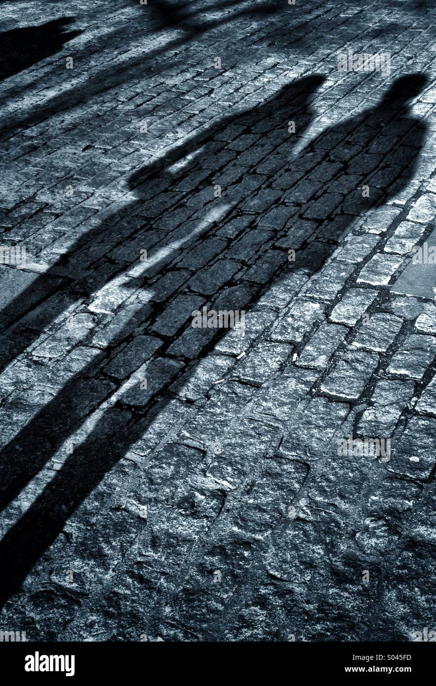 Shadows of a man and a woman - Smartphone Captured Stock Image Shadows of a man and a woman - Smartphone Captured Stock Image