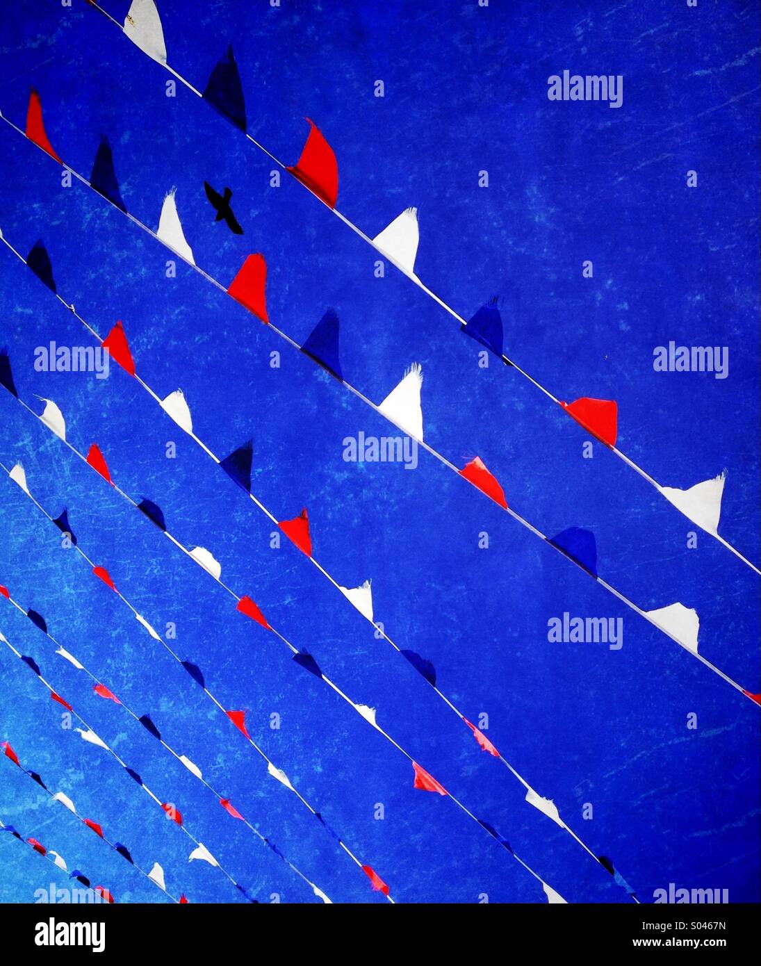 Red blue and white bunting Stock Photo - Alamy