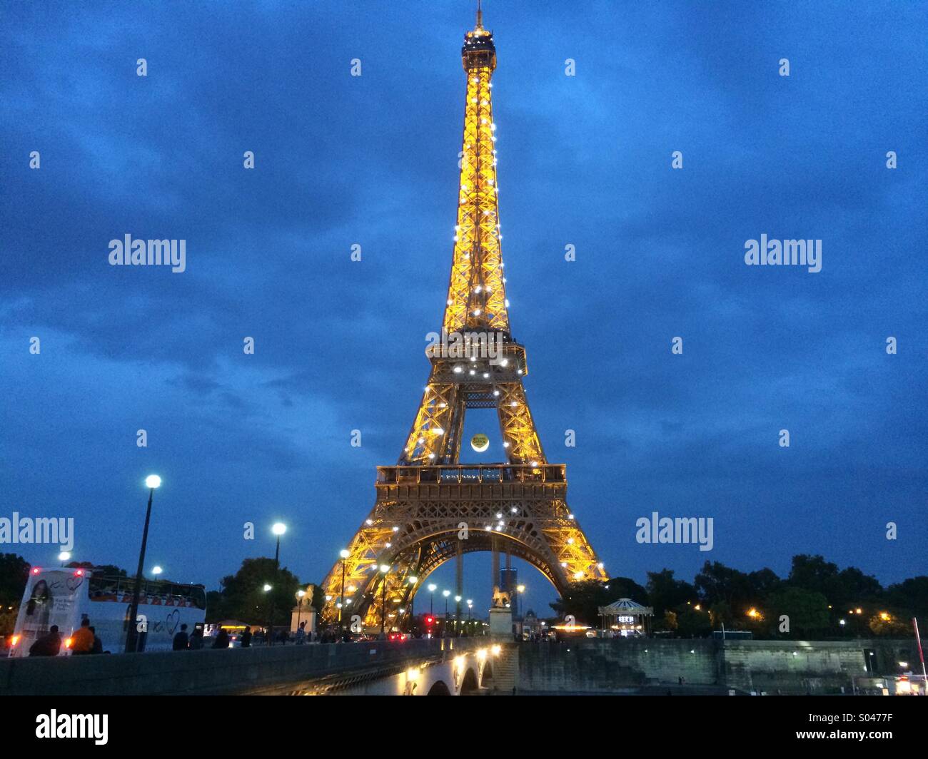 Eiffel Tower at night Stock Photo Alamy
